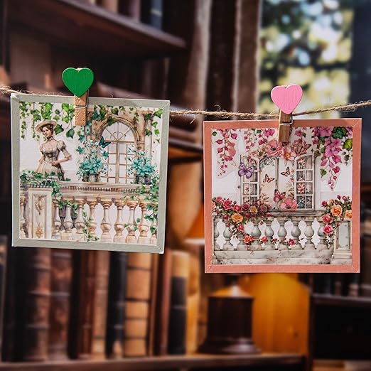 PET Tape Stickers for Journaling Supplies, 6Rolls of Vintage Vine Flower Themed Transparent Journal Stickers for Scrapbooking,Junk Journal Supplies,Planer (Bloom)