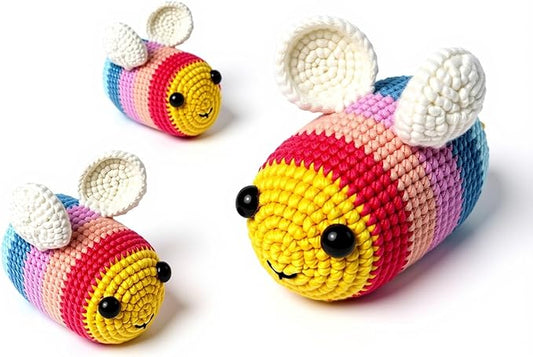 Kovarela Beginners Crochet Kit with Simple Crochet Yarn - with Step-by-Step Video Tutorials (Bee)