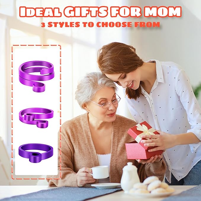 DTOFOOT Handmade Crochet Tension for Finger,Loop for Knitting,Metal Open Yarn Guide Crochet Supplies Adjustable Braided Faster Knitting Thimbles Holders Accessories for Mother Grandma Gifts with Box