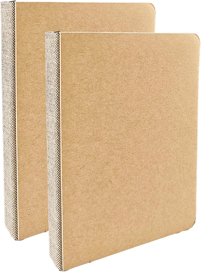 Hibmisy 2 Pack Sketchbook, 140LB/230GSM Drawing Paper, 58 Sheets Each, Sketch Book for Alcohol Markers, Watercolor, Acrylic Paint, Drawing & Quick Notes (Brown, 5"x7")