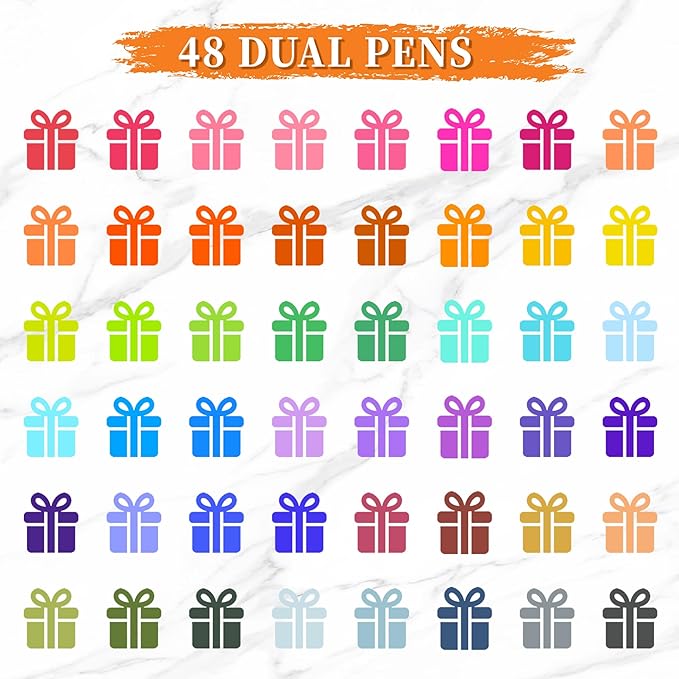 TBC The Best Crafts Dual Markers Brush Pens,48 colors Art Marker Art Markers Gifts for Teens,Double Tip Colored Pen for Adult Coloring Books Coloring Writing