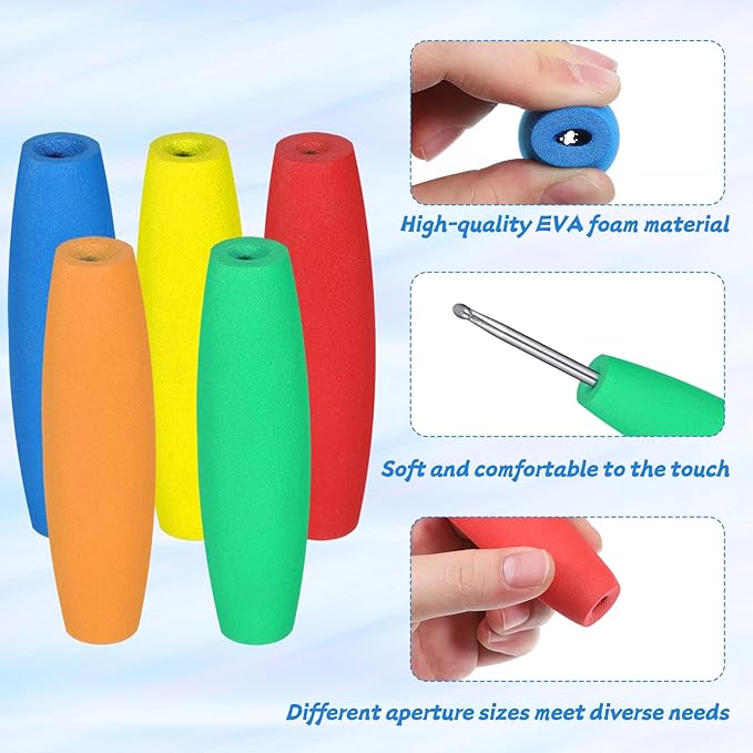 5 PCS Crochet Hook Grip Ergonomic Crochet Hook Grip Handle for Crocheting and Knitting Fits 2mm-10mm Comfortable Removable Cushions Hands Handle