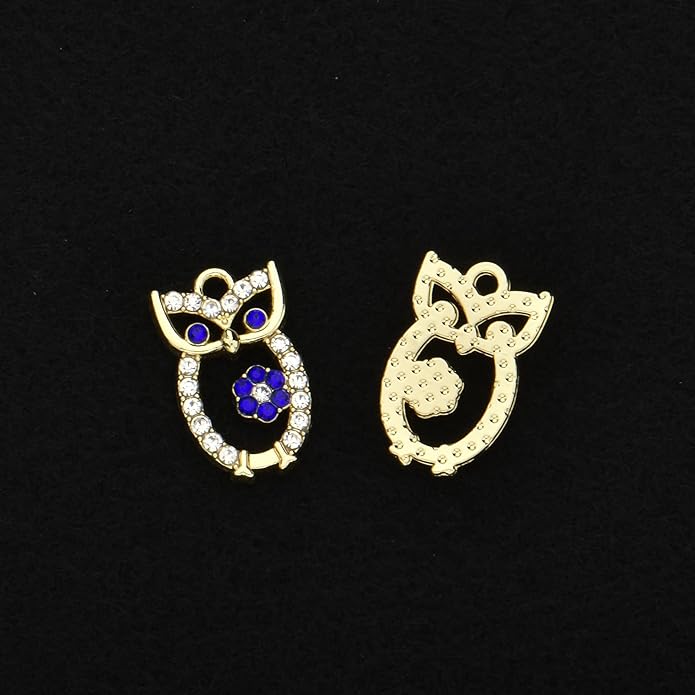 Pack of 20 Rhinestone Charms Gold Plated Pendants Pave Crystal Accessories for Necklace Bracelet Jewelry Making DIY Crafting
