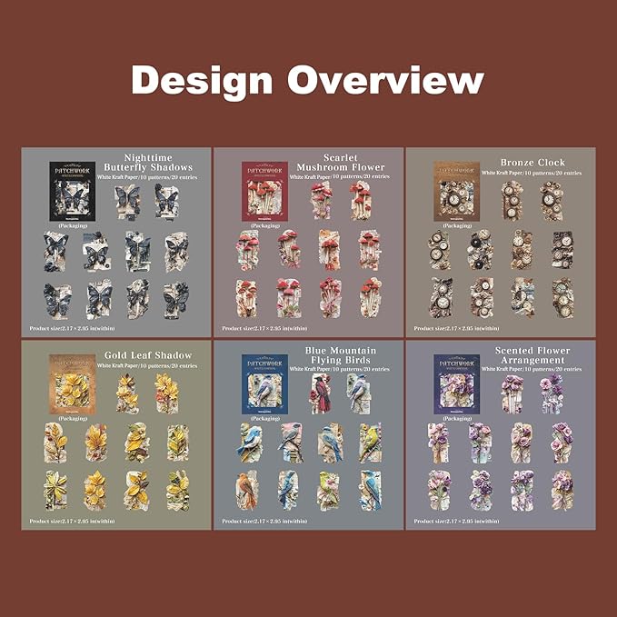 Retro Patchwork Base Sticker Pack – 120pcs Vintage Collage Paper Stickers, Laser Cut No White Edge, Fabric Style Ephemera for Scrapbook Journal Junk Journal DIY Decoration
