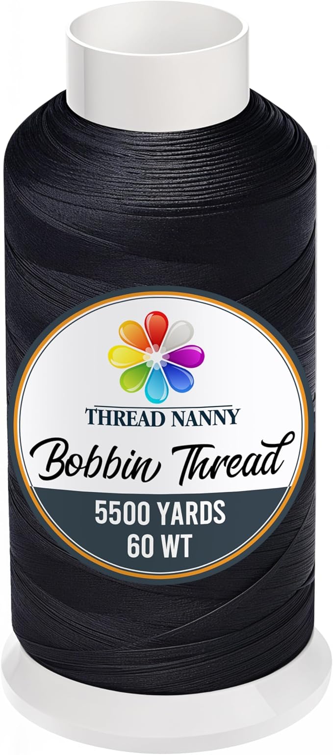 X-Large Cones Embroidery Bobbin Thread Black - 60wt for Machine Embroidery and Sewing Machines LintFree - 5500 Yards Each