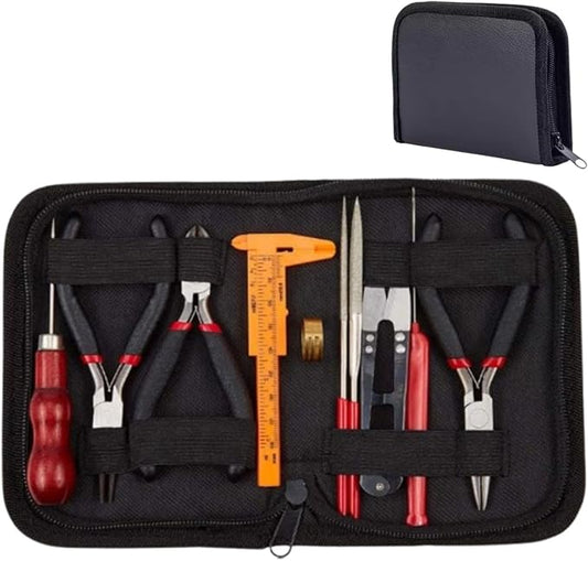 10Pcs Jewelry Pliers Set for Jewelry Makin, Bracelet or Rosary Pliers, Wire Jewelry Making Tools with Zipper Storage Case for Crafting and Repair
