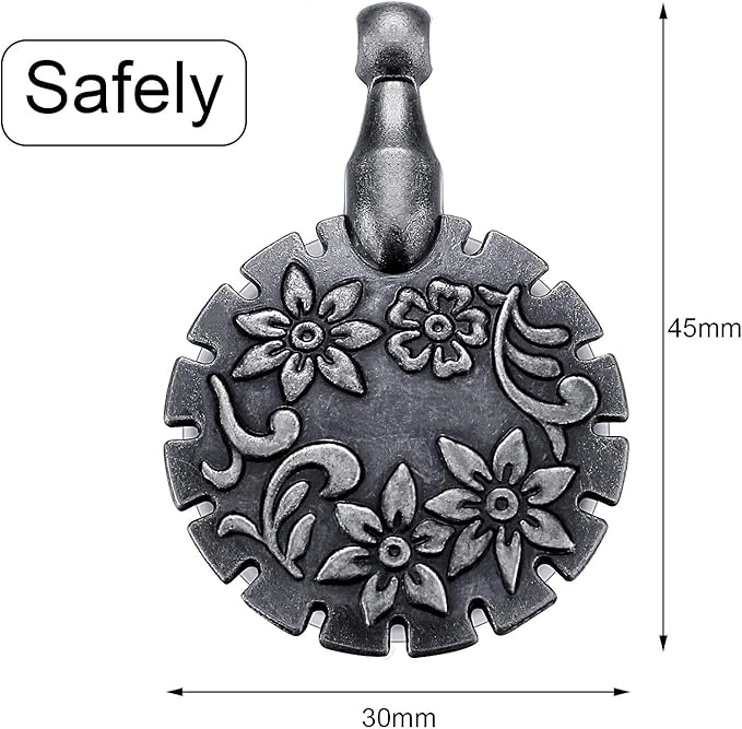 Mudder 2 Pieces Yarn Cutter Pendants Antique Gold Silver Metal Thread Cutter Pendant Round Shape for DIY Sewing Tools(Antique Silver)