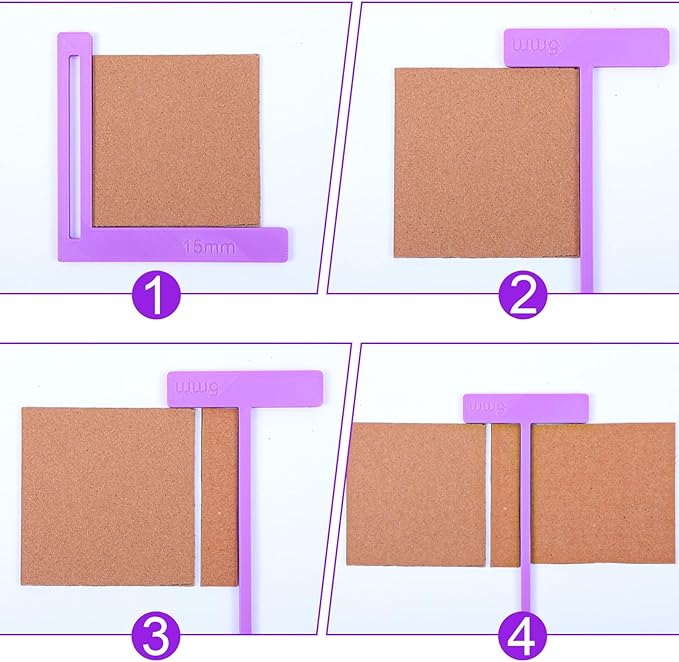 6PCS Book Binding Tool, Easy Scrapbooking Tools Kit for Starter, L Ruler + T Ruler + I Ruler + Corner Miter + Eyelet Guiding for Journal, Notebook, DIY Projects, Scrapbooking Bookbinding (Purple)
