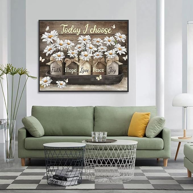 Axquilon Diamond Art Kits for Adults, Inspirational Diamond Painting Kits for Beginners, 5D Daisy Round Full Drill Gem Art for Adults, Paint by Diamonds Pictures DIY Crafts Kits 16x12inch