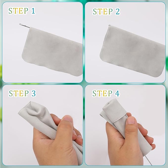 Loop Turner Sewing Tool, 4-Piece Set - Needle Hooks with Latch for Fabric Tube Strips DIY (10.4 Inch)