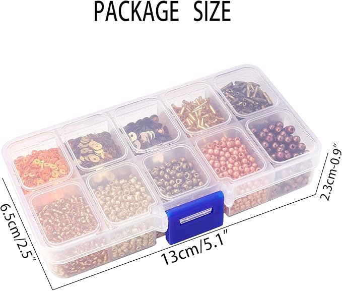 Assorted Beads for Jewelry Making, Glass Seed Bugle Tube Beads Loose Sequins Multiple Sizes for Crafts Sewing Jewelry Making