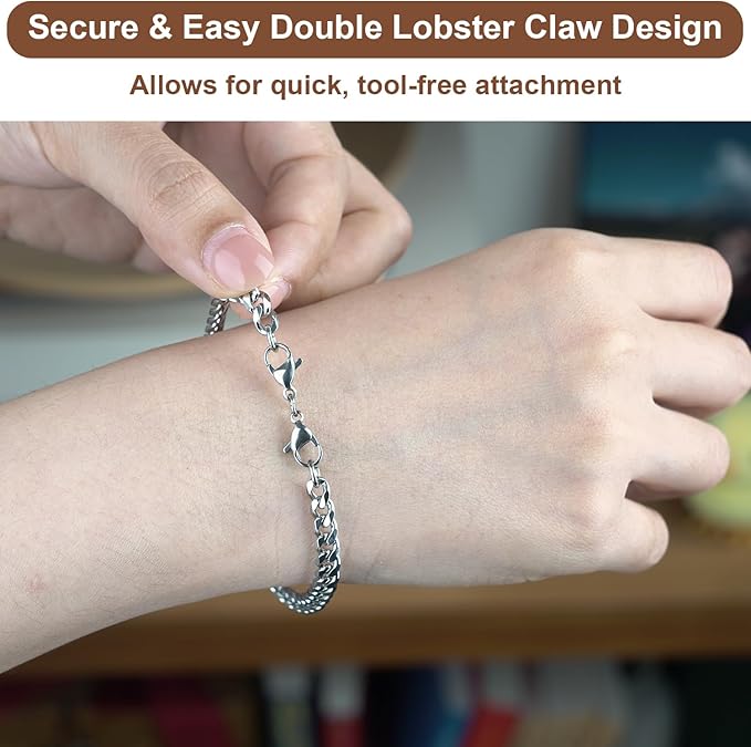 20pcs Double Lobster Claw Clasp Extenders for Necklaces and Bracelets, 1 Inch Stainless Steel Double End Connector for DIY Jewelry Repair and Making