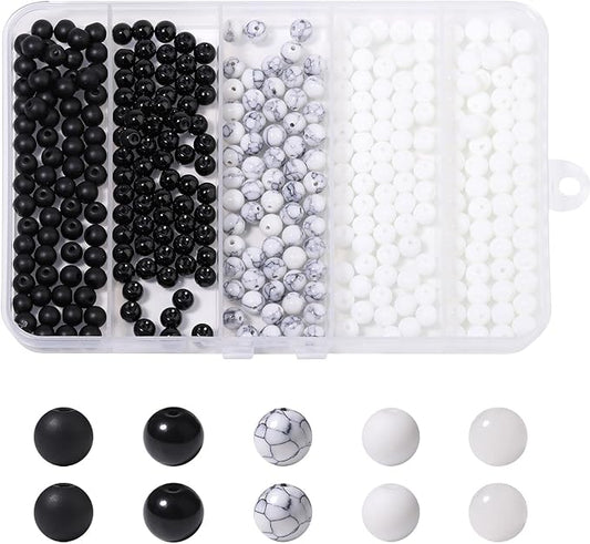 Songxi Stone Beads Bracelet Making Kit 300PCS, 6mm Loose Crystal Gemstone Beads for Bracelet Necklace Earring, DIY Crafts Beads for Jewelry Making for Couples Lovers Adults