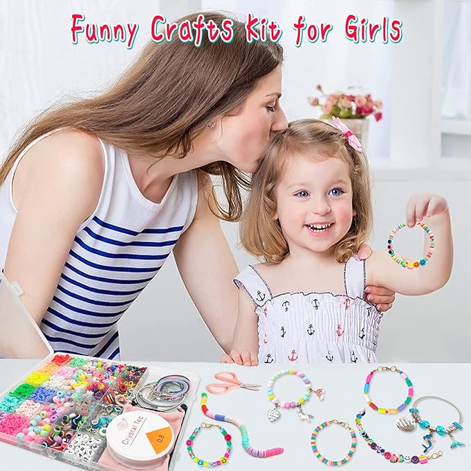 leitait girls toys bracelet making kit -3400pcs charm jewelry making kit supplies,unicorn/mermaid crafts birthday christmas gifts for girls ages 5 6 7 8 9 10 11 12 years old