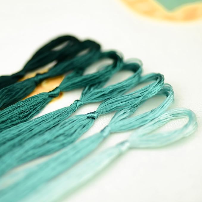 Natural 100% Silk Thread, Handmade Embroidery Thread Silk Floss 7 Colors 110m Each (50)