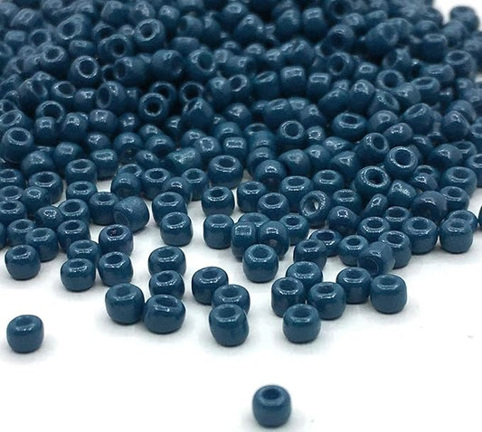 Perlin Glass Seed Beads 2mm 11/0 Round Mini Small Pony Beads 6500pcs for Jewelry Making Earrings Bracelets Pendants Waist DIY Handmade Metallic Color Kit (Navy Blue)
