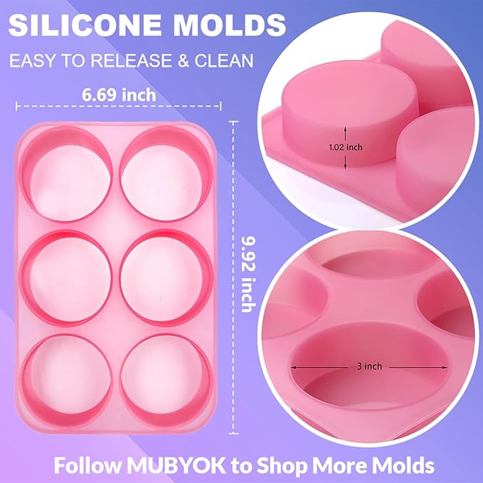 MUBYOK M421 Car Freshie Supplies Starter Kit with 1LB Scented Aroma Beads,3 inch Circle Silicone Molds and CardStock(Make 9 Freshies)