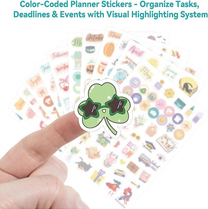 Holiday & Daily & Monthly Planner Stickers - 12 Sheet Sticker Book for Adults, Calendar Sticker for Planners with Stickers, Essential Holiday Planner Accessories