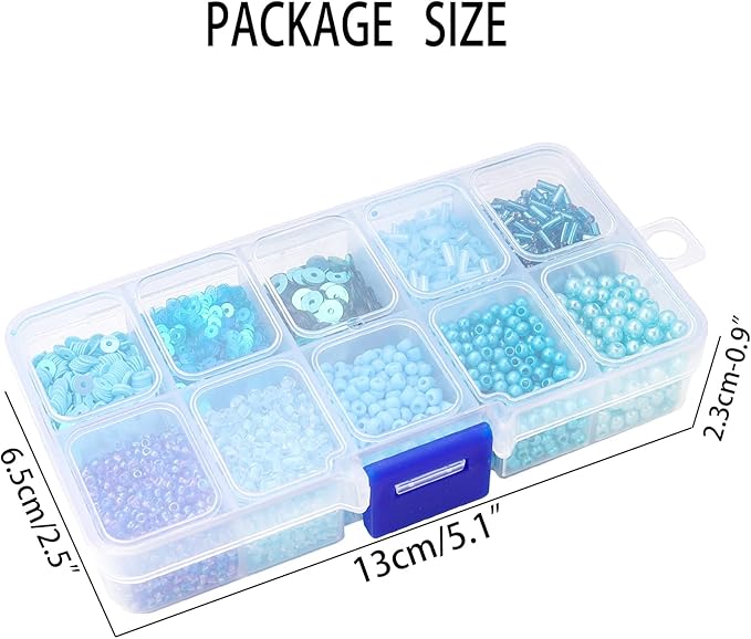 Assorted Beads for Jewelry Making, Glass Seed Bugle Tube Beads Loose Sequins Multiple Sizes for Crafts Sewing Jewelry Making