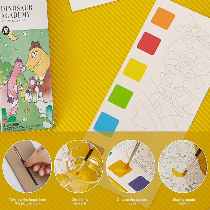 Pocket Watercolor Book Set, Watercolor Painting Book,Watercolor Bookmarks for Kids, Beginning, Students Painters Christmas Gifts (1PCS-C)