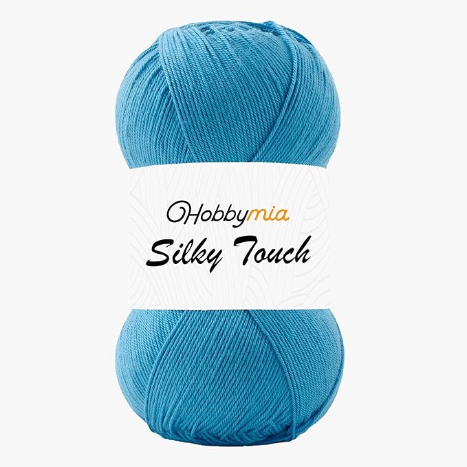 Silky Touch Acrylic Yarn - Soft Sport Weight Yarn for Crochet & Knitting - 100g / 383yds - 100% Microfiber Acrylic - Lightweight Fine Smooth Yarn(Blue - Turquoise, 1 Skein)