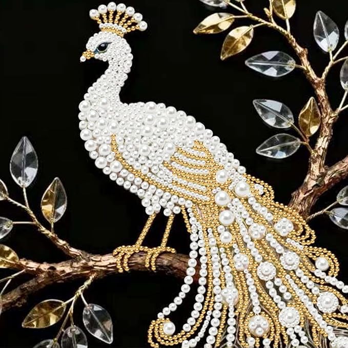 GEMFAMILY Special Shaped Diamond Art Painting Kits for Adults, Peacock 5D Pearl Diamond Painting Kits for Adults Beginner,DIY Diamond Dots Gem Art Craft for Home Decor 11.8 x 11.8 inch