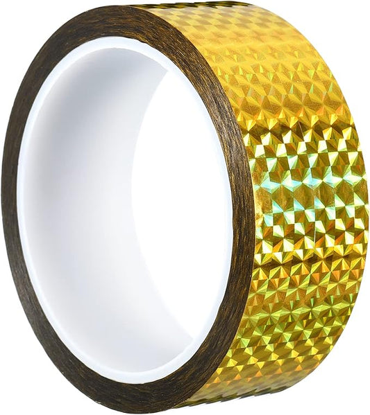 PATIKIL Prism Tape 1.4 Inch x 55 Yards, Holographic Metalized Reflective Adhesive for Detailing Accent Wall Decor Art, Gold