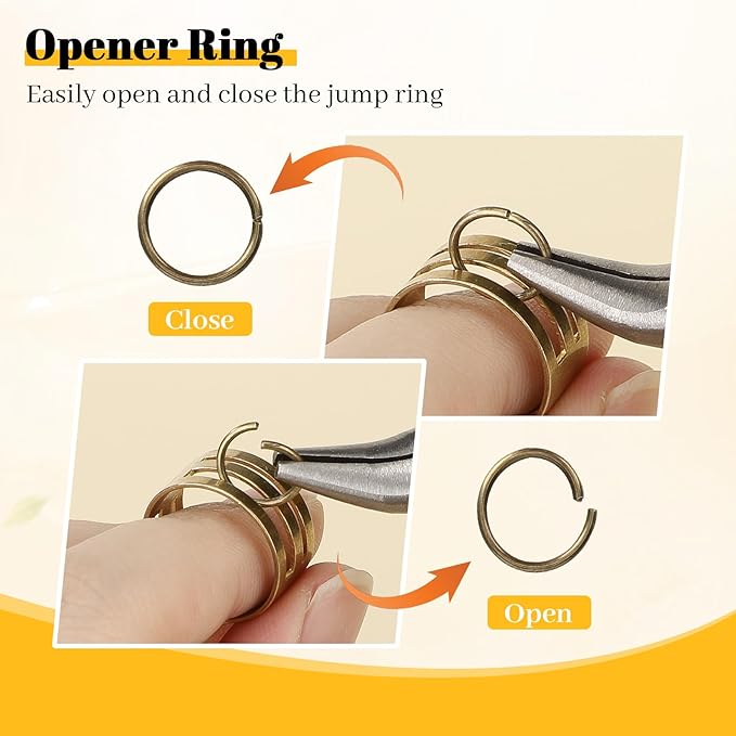 Gartful Open Jump Rings for Jewelry, 4-10mm Bronze Jump Ring with Jewelry Pliers & Tweezers & Opener Ring Jewelry Making Supplies for Clasps Repair & DIY Crafts