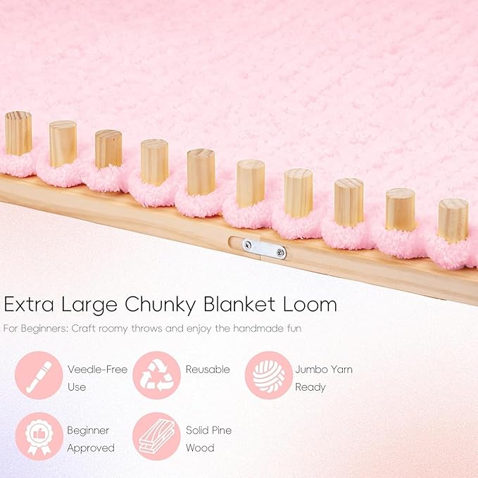 96'' Chunky Yarn Loom, Custom Thick Chunky Knitting Blanket Loom, Extra Large Blanket Loom Knitting for DIY Craft Enthusiasts Beginners