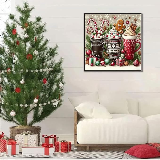 WUSARPLY Christmas Diamond Paintings Kits for Adults, Snowflake Diamond Art Kits Full Drill Diamond Dots Paint with Diamonds Gem Arts and Crafts for Beginner Home Wall Decor
