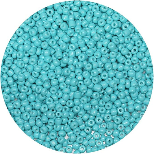 Bala&Fillic Turquoise Green Color 4mm Seed Beads About 1200pcs/100Grams in Bag, 6/0 Glass Craft Beads for Making Bracelet and Necklace (Turquoise Green)