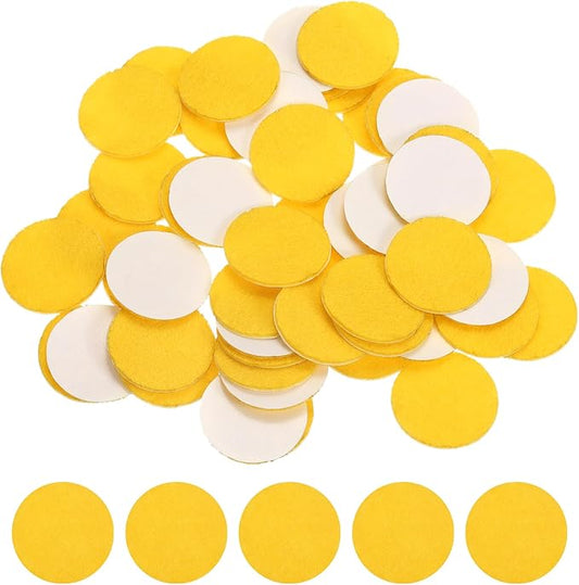 uxcell 100 Pcs Adhesive Felt Circles, 1.5" Round Non-Woven Felt Pads Stickers Dots Pre Cut for DIY Crafts Sewing Handcraft Costume Holiday Decoration, Yellow