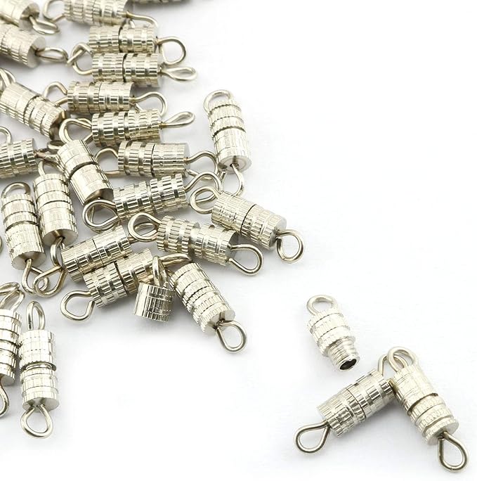 Barrel Screw Clasps 50PCS Silver Screw Barrel Jewelry Necklace Bracelet Clasps Connectors 4x13.5mm