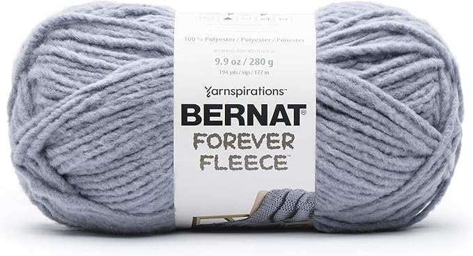 Bernat Forever Fleece Juniper Yarn - 2 Pack of 280g/9.9oz - Polyester - 6 Super Bulky - 194 Yards - Knitting/Crochet
