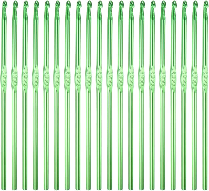 uxcell 20Pcs Aluminum Crochet Hook 4.0mm US Size G (Size 6) Knitting Needles for DIY Craft Yarn Green