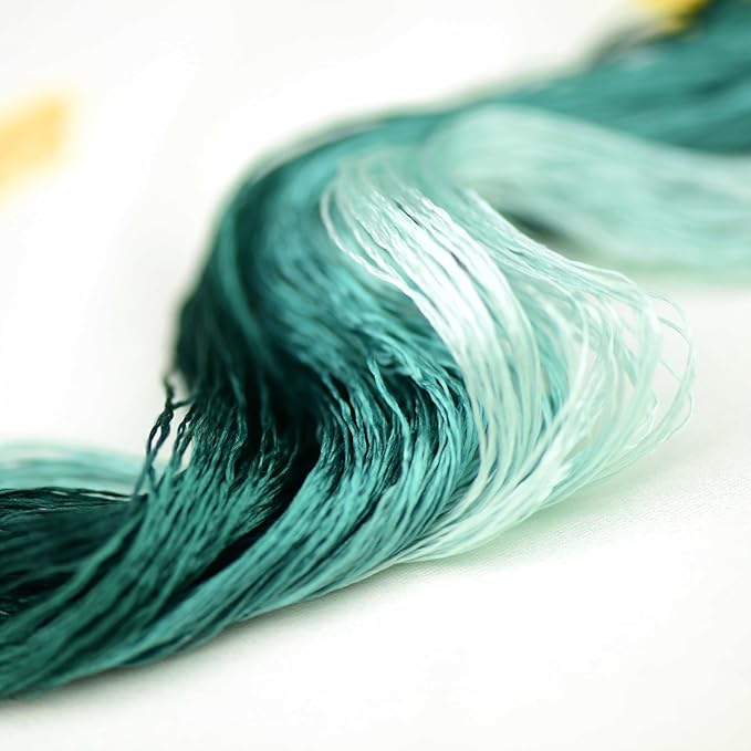 Natural 100% Silk Thread, Handmade Embroidery Thread Silk Floss 7 Colors 110m Each (50)