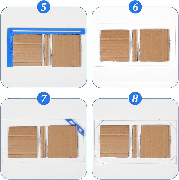 ElevateTech 6Pcs Bookbinding Easy Scrapbooking Tool Bookbinding Kit with T‑Ruler Corner Miter Spine Spacer Divider for Starter Can Be Made Into Notebook Calender Junk Journal Handbook