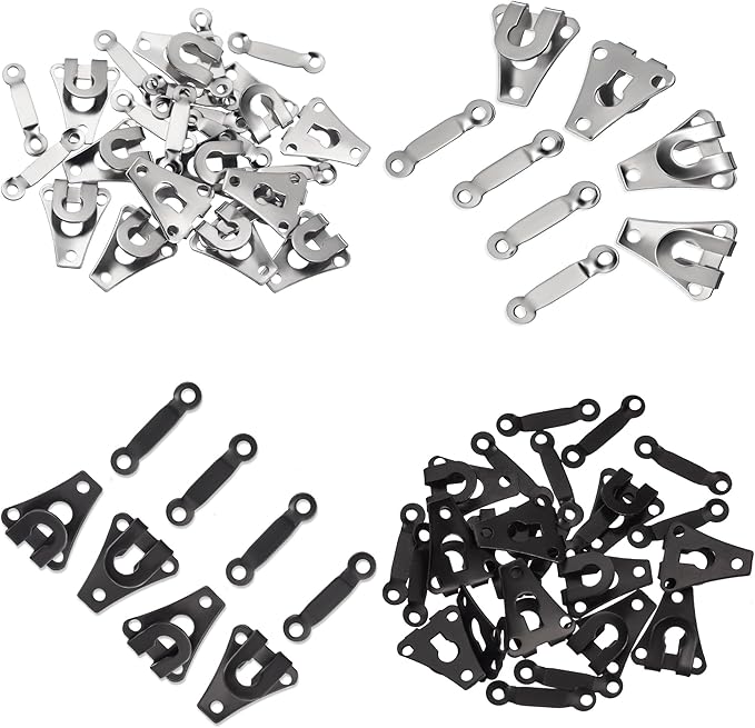 32 Set Sewing Hooks and Eyes Closure Set - Versatile Fasteners for Trousers Skirts Dress Bra - DIY Craft Accessories - Metal Hook and Eye- 2 Colors (Black and Nickel)