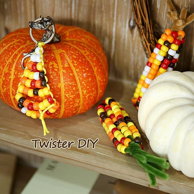 megoogo 1000pcs fall thanksgiving pony beads assorted opaque round plastic beads for autumn diy crafts home decor necklaces bracelets earrings