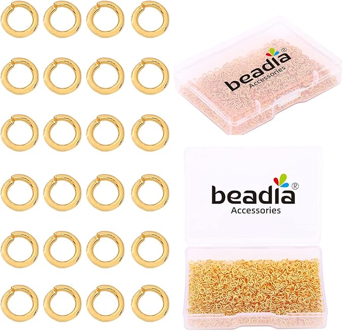 18K Gold Plated Jump Rings Non Tarnish 3mm 1200pcs for Jewelry Making Findings