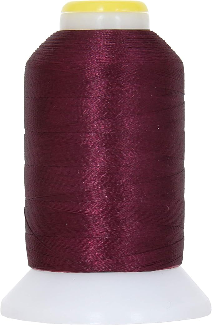 Threadart 60 Weight Micro Embroidery Thread | Fine Line Lettering & Bobbin Thread | 1000m Spools - 30 Colors Available - Burgundy
