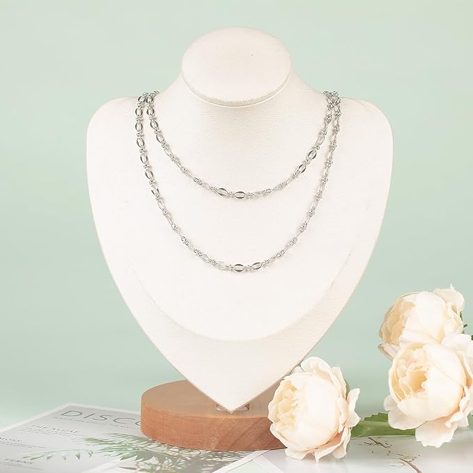UMAOKANG 5 Meters Stainless Steel Jewelry Chain for Jewelry Making Lip Bead Link Chain Women Necklace Bracelet DIY Jewelry Chain Roll