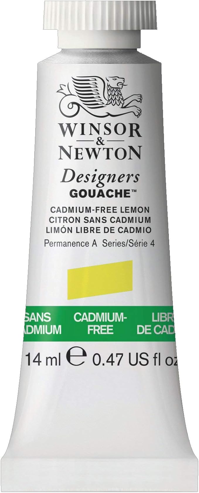 Winsor & Newton Designer's Gouache, 14 ml (0.47oz) tube, Cadmium-Free Lemon