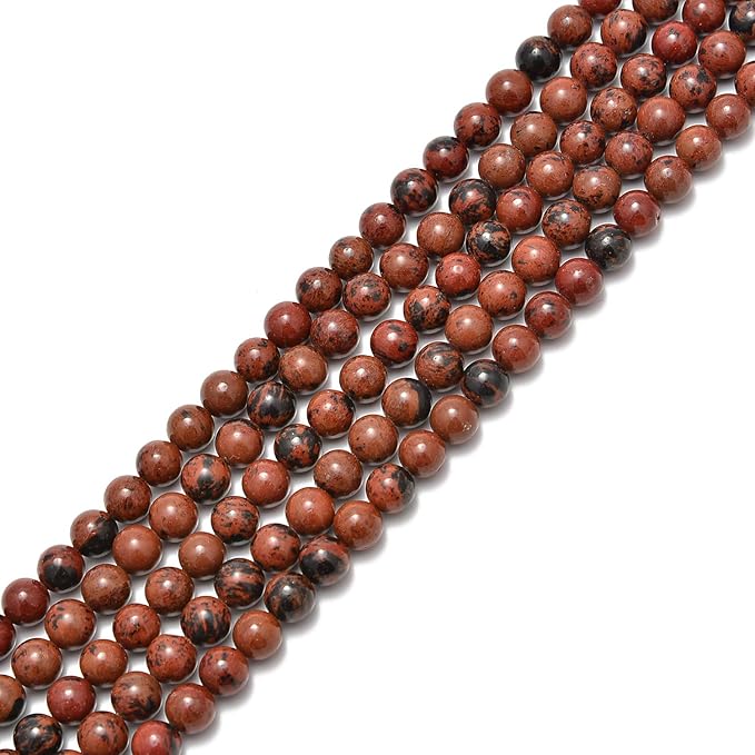 45pcs 8mm Natural Mahogany Obsidian Gemstone Round Spacer Loose Stone Beads for Jewelry Making 15.5" 1 Strand (Mahogany Obsidian, 8mm 45Beads)