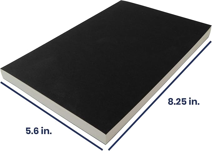 LayFlat Sketchbook - 5.5 x 8.25 Inches - Black Blank Note Book, 64 Sheets, Thick 100gsm Paper…