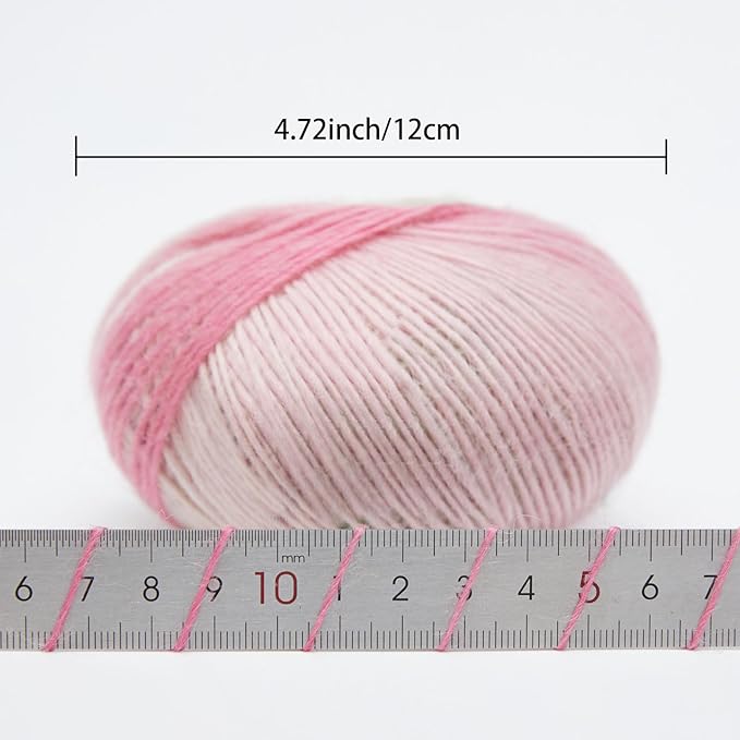 NICEEC 3 Skeins Rainbow Soft Yarn 100% Wool Gradient Multi Color Yarn for Crocheting Knit Total Length 180m×3(196yds×3,50g×3)-6#