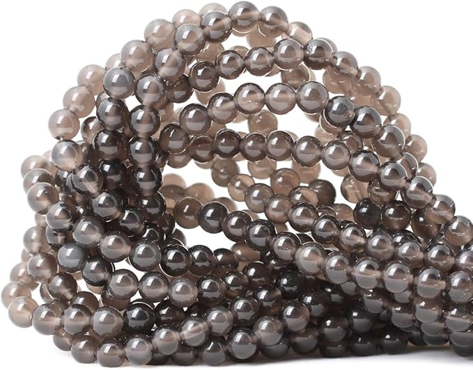 cheavian 60pcs 6mm natural ice obsidian gemstone round loose beads crystal energy stone healing power for diy jewelry making 1 strand 15"