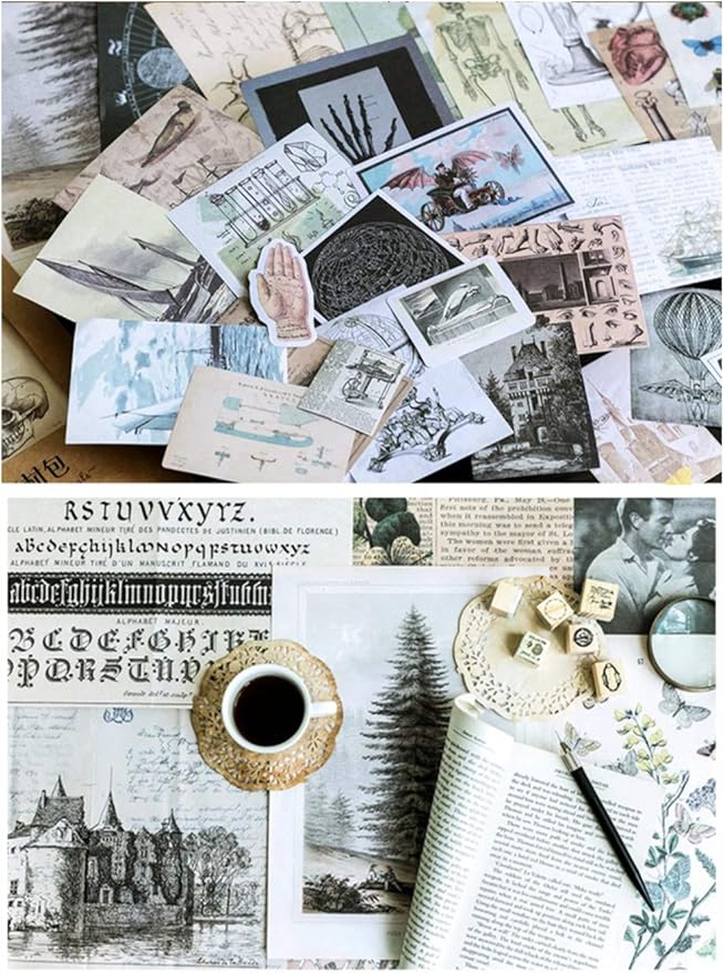 Aesthetic Stickers for Journaling and Scrapbooking, Retro Anatomy Ephemera Paper, DIY Collage Kit Embellishments, Vision Board Supplies for Adults, Vintage Scrapbook Pack