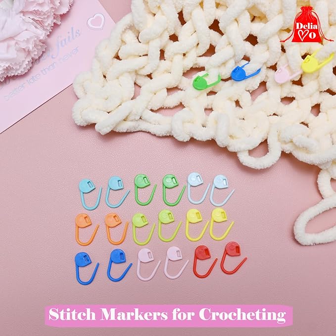 DeliaVo 229 Pcs Yarn Needles Set, Assorted Crocheting & Darning Tapestry Needles with Stitch Markers, Crochet Kit for Knitting Sewing Weaving