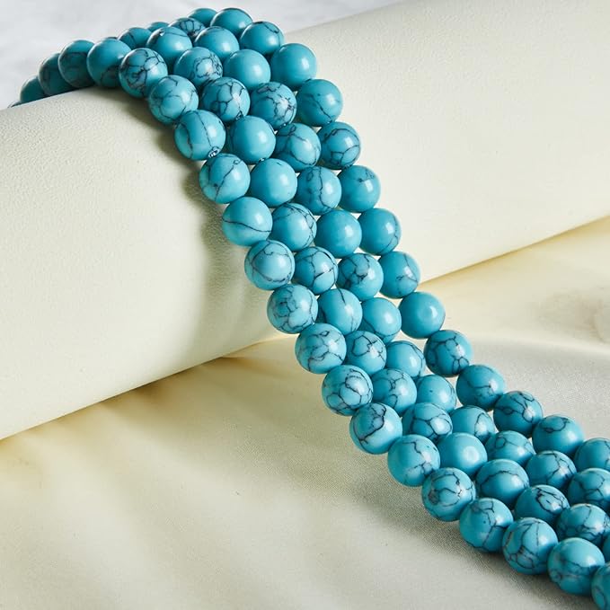 100pcs 10mm blue turquoise beads natural gemstone beads round loose beads for jewelry making
